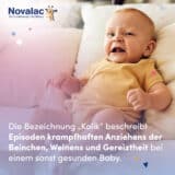 Novalac AC Milchnahrung eignet sich für Babys und Kleinkinder mit Blähungen und Koliken, die deswegen häufig untröstlich weinen, von Geburt bis zum 3. Lebensjahr.