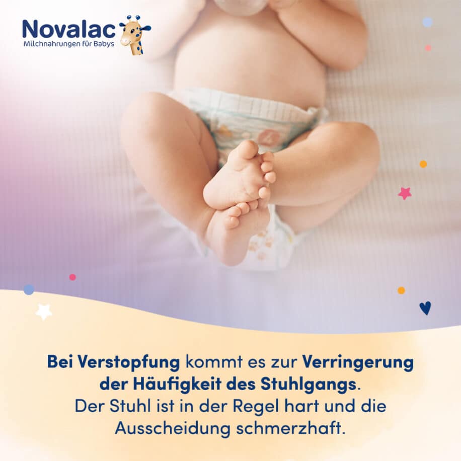 Novalac IT Milchnahrung eignet sich für Babys und Kleinkinder mit Verstopfung von Geburt bis zum 3. Lebensjahr.