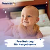 Novalac PRE Säuglingsanfangsmilchnahrung für Babys, die nicht, oder nur teilweise gestillt werden, von Geburt an bis zum 6. Monat.