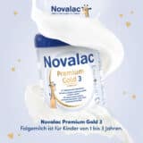 Novalac Premium Gold 3 Folgemilch ist für Kinder von 1 bis 3 Jahren als Teil einer abwechslungsreichen und ausgewogenen Ernährung bestimmt.