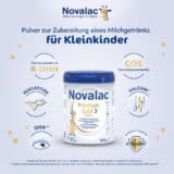 Novalac Premium Gold 3 Folgemilch ist für Kinder von 1 bis 3 Jahren als Teil einer abwechslungsreichen und ausgewogenen Ernährung bestimmt.